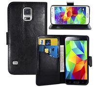 Full Body Protection Leather Wallet Flip Case Cover for Samsung Galaxy S5 Mini