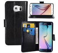 Full Body Protection Leather Wallet Flip Case Cover for Samsung Galaxy S6 Edge