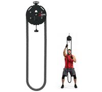 Full-Body Resistance Trainer, Endless Rope Trainer, Portable Cable Pulley System, Rope Climb Equipment with Adjustable Resistance, Home Gym Equipment, 150kg Load, Includes Straps and 2 Lock Red