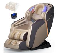 Full-Body Shiatsu Massage Chair with Reclining and Heat Therapy Function, Home Use Model(Gold)