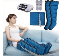 Full Body Waist Arm Leg Relax Instrument, 6 Cavity Air Compression Leg Massager Machine, Pressotherapy Boots for Leg Circulation Swelling Relax Pain Relief (Blue, 2legs+Waist)