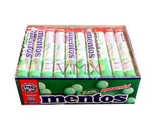 Full Box of CHEWY DRAGEES MENTOS Spearmint Rolls Sweets VIMIX (Spearmint Roll 38 g)