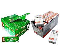 FULL BOX OF ZIG ZAG GREEN ROLLING PAPERS + FULL BOX OF SWAN FILTER TIPS (ULTRA SLIM)
