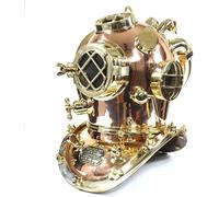 Full Brass diving helmet,Copper brass diving helmet,Deep Sea US marine mark V divers helmet replica,best nautical gift for him 18 inch helmet