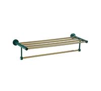 Full Brass Green And Gold Towel Bar Towel Rack Bathroom Shelf Bathroom Hanging Set Single Bar Bath Towel Rack Strong bearing capacity