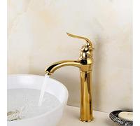 Full Brass Tall Basin Faucets Cold&Hot Water Sink Mixer Tap Vanity Water-Tap Golden Bathroom Faucet