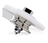 Full Bullnose Grinding Wheel Diamond Hand Profiler - 20mm Edge Shaping Router Bits for Granite Quartz Marble & Stone Kitchen Worktops