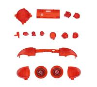 Full Buttons Replacement Set, Full Trigger Module Set for X BOX Series S Controller Transparent Repair Parts LB RB LT RT Bumpers Triggers ABS Replacement Parts (Transparent Red)