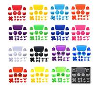 Full Buttons Set for PS5 Joysticks Dpad R1 L1 R2 L2 Direction Key ABXY Buttons Trigger Button Cap Cover for Sony Playstion 5 PS5 BDM-010 Game Console (Clear Green)