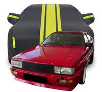 Full Car Cover for 1985 Audi Sport Quattro, All Weather Windproof Snowproof UV Protection Car Cover with Reflective Strips, Sturdy And Durable,C-Black-Yellow