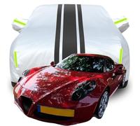 Full Car Cover for Alfa Romeo 4C, Waterproof Scratchproof Anti-UV All Weather Protection, Breathable Car Tarpaulin,Silver-black