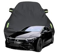 Full Car Cover for Benz EQS 580, High Stretch Oxford Cloth Sun Protection Waterproof Dustproof UV Resistant Windproof Car Cover,Black-Plus-Cotton