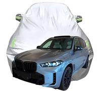Full Car Cover for BMW X5 M60i Boss Luxury Sport SUV, Snowproof Scratchproof Anti-UV All Weather Protection, Breathable Oxford Car Tarpaulin,Silver