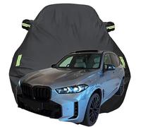 Full Car Cover for BMW X5 M60i Boss Luxury Sport SUV, Snowproof Scratchproof Anti-UV All Weather Protection, Breathable Oxford Car Tarpaulin,Black