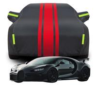 Full Car Cover for BUGATTI CHIRON Pur Sport ‘C’ shaped drift, All Weather Windproof Snowproof UV Protection Car Cover with Reflective Strips, Sturdy And Durable,A-Black-Red
