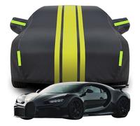 Full Car Cover for BUGATTI CHIRON Pur Sport ‘C’ shaped drift, All Weather Windproof Snowproof UV Protection Car Cover with Reflective Strips, Sturdy And Durable,C-Black-Yellow