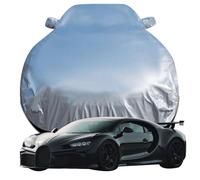 Full Car Cover for BUGATTI CHIRON Pur Sport ‘C’ shaped drift, High Stretch Oxford Cloth Sun Protection Waterproof Dustproof UV Resistant Windproof Car Cover,Silver