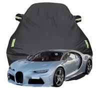 Full Car Cover for Bugatti Chiron Super Sport, High Stretch Oxford Cloth Sun Protection Waterproof Dustproof UV Resistant Windproof Car Cover,Black-Plus-Cotton