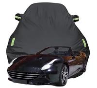 Full Car Cover for Ferrari CALIFORNIA T, High Stretch Oxford Cloth Sun Protection Waterproof Dustproof UV Resistant Windproof Car Cover,Black-Plus-Cotton