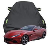 Full Car Cover for Ferrari Portofino M 2022 2023 2024 2025 2026, Snowproof Scratchproof Anti-UV All Weather Protection, Breathable Oxford Car Tarpaulin,Black