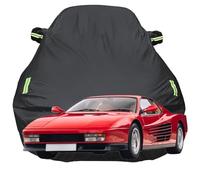Full Car Cover for Ferrari Testarossa 1990, High Stretch Oxford Cloth Sun Protection Waterproof Dustproof UV Resistant Windproof Car Cover,Black-Plus-Cotton
