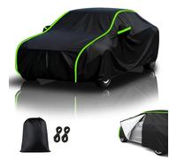 Full Car Cover for Fiat Bravo 182 1995-2002,Waterproof Breathable Car Cover,Dustproof,Winter Snow Protection,With side zipper,Black-Green
