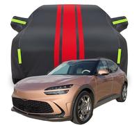 Full Car Cover for Genesis GV60 Performance 2024 2025 2026, Waterproof Scratchproof Anti-UV All Weather Protection, Breathable Car Tarpaulin,Black-red