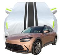 Full Car Cover for Genesis GV60 Performance 2024 2025 2026, Waterproof Scratchproof Anti-UV All Weather Protection, Breathable Car Tarpaulin,Silver-black