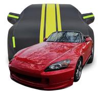 Full Car Cover for Honda S2000, Waterproof Scratchproof Anti-UV All Weather Protection, Breathable Car Tarpaulin,Black-yellow