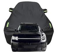 Full Car Cover for Hyundai Santa Fe SUV, Snowproof Scratchproof Anti-UV All Weather Protection, Breathable Oxford Car Tarpaulin,Black