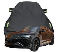 Full Car Cover for Lamborghini URUS S, High Stretch Oxford Cloth Sun Protection Waterproof Dustproof UV Resistant Windproof Car Cover,Black-Plus-Cotton