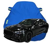 Full Car Cover for Mercedes Benz S63 AMG, High Stretch Oxford Cloth Sun Protection Waterproof Dustproof UV Resistant Windproof Car Cover,Blue-Plus-Cotton
