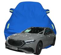 Full Car Cover for Mercedes E300de E-Class Estate, High Stretch Oxford Cloth Sun Protection Waterproof Dustproof UV Resistant Windproof Car Cover,Blue-Plus-Cotton
