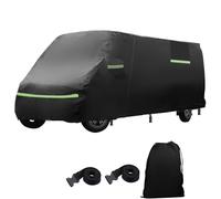 Full Car Cover for Mercedes Sprinter 2006-2025, Waterproof Campervan Cover with Side Door Zipper, Windproof Bands, Rain Snow UV Dust All Weather Hail Protection Breathable Cover (170ELWB-High Roof)