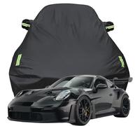 Full Car Cover for Porsche 992 GT3RS 2024 2025 2026, High Stretch Oxford Cloth Sun Protection Waterproof Dustproof UV Resistant Windproof Car Cover,Black-Plus-Cotton