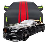 Full Car Cover for Rolls Royce Dawn Rolls Royce Mansory, All Weather Windproof Snowproof UV Protection Car Cover with Reflective Strips, Sturdy And Durable,A-Black-Red