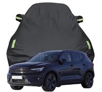 Full Car Cover for Volvo EX40, High Stretch Oxford Cloth Sun Protection Waterproof Dustproof UV Resistant Windproof Car Cover,Black-Plus-Cotton