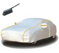 Full Car Cover Waterproof for Do-dge Challenger LC 2008-2021, All Weather Outdoor Automobile Covers, Scratchproof garage Protective Cover with Reflective Strips,Silver Orange