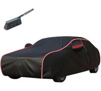 Full Car Cover Waterproof for Do-dge Challenger LC 2008-2021, All Weather Outdoor Automobile Covers, Scratchproof garage Protective Cover with Reflective Strips,Black Red
