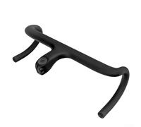 Full Carbon Fiber Road Bike Handlebar With Integrated Computer Mount For Garmin For Bryton For Cateye For Aero Drop Bar 400mm Width Black Finish For 28.6mm Stem(120x420mm)