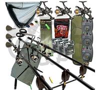 Full Carp Fishing Set Up Complete With 3x 12ft Carp Rods with 2x 2BB Reels with Included Pod, Alarms Landing Net & Tackle
