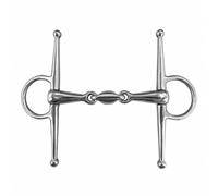Full Cheek Horse Mouth With Double Broken Mouth And Elliptical Central Link Crafted From Stainless Steel For Balanced Feel And Side To Side Steering , 135 Mm