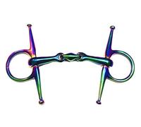 Full Cheek RAINBOW Jointed HORSE BIT S/Steel Eggbut Snaffle 4",4.5",5",5.5" (Rainbow, 4.50 Inches)