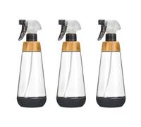Full Circle Bottle Service -Refillable Glass Spray Bottle - Versatile Stream & Mist Options, Bamboo with Protective Silicone Boot -Ideal for Non-Toxic Cleaning Solutions & Plant Care, 16oz,Gray, 3Pack