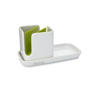 Full Circle Ceramic Sink Caddy and Organizer, Green/White