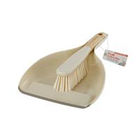 Full Circle Daily Sweep Dustpan & Brush Set with Rubber Edge, Built-in Lint Comb, Bamboo Handle, 50% Post-Consumer Recycled Plastic,Compact & Countertop-Worthy Design,Plastic-Free Packaging