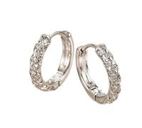 Full Circle Earrings For Women's Daily Commuting Design Earrings For Sleeping No Removal Earhole Ear Buckles For Women Pearl Hoop (Silver, One Size)