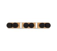 Full Circle Get A Grip Mop and Broom Organizer - Wall Mounted Storage for Kitchen or Closet - Lightweight Bamboo Hanging Broom Holder with Foam Pegs - Easy to Install Home Organization, Small