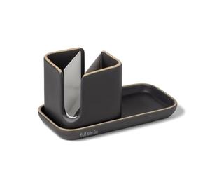 Full Circle Kitchen Sink Accessories, Ceramic, Gray and White, 1 Count (Pack of 1)