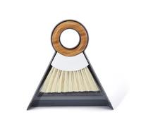 Full Circle Mini Bamboo Dustpan & Brush Set Grey Cleans Small Messes Dust Corner